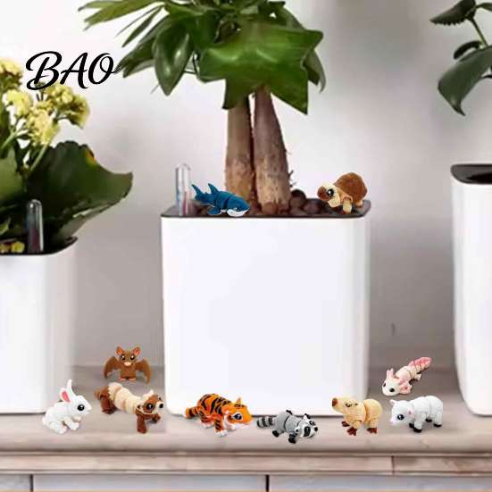 Educational Sensory Play Items 21PCS 3D Printed Articulated Animal Figurines Set, Mini Flexible Joints Figures, Desktop Toys Realistic Ornament,