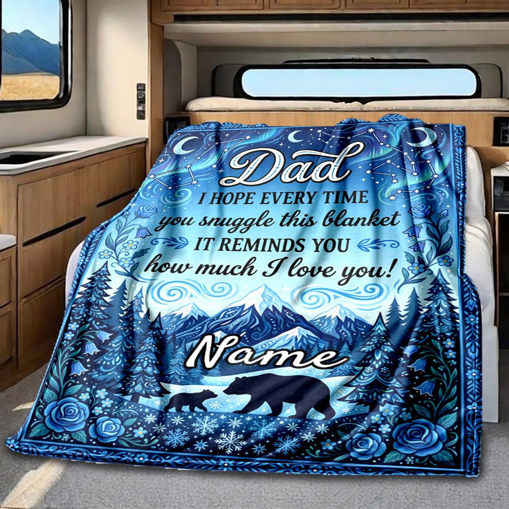 Father'S Day Thank You Dad Multipurpose Blanket Ultrasoft For Sofa Couch Office Bed Picnics Four Seasons Multipurpose Modern Style Suitable For