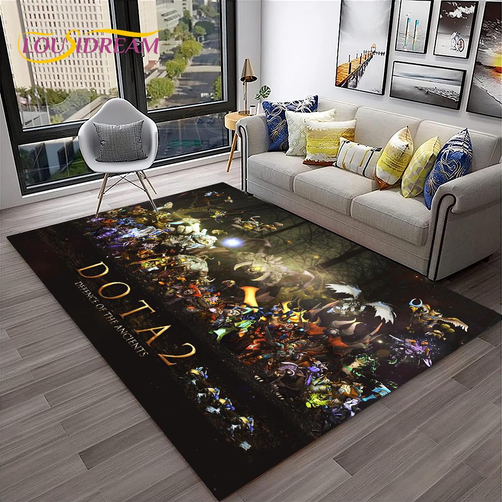 Tappeto HD Classici di Dota2 per Giocatori, Tappeto per Casa Soggiorno Camera da Letto Divano Zerbino Decorazione, Tappeto per Area Giochi Bambini Tappetino Antiscivolo