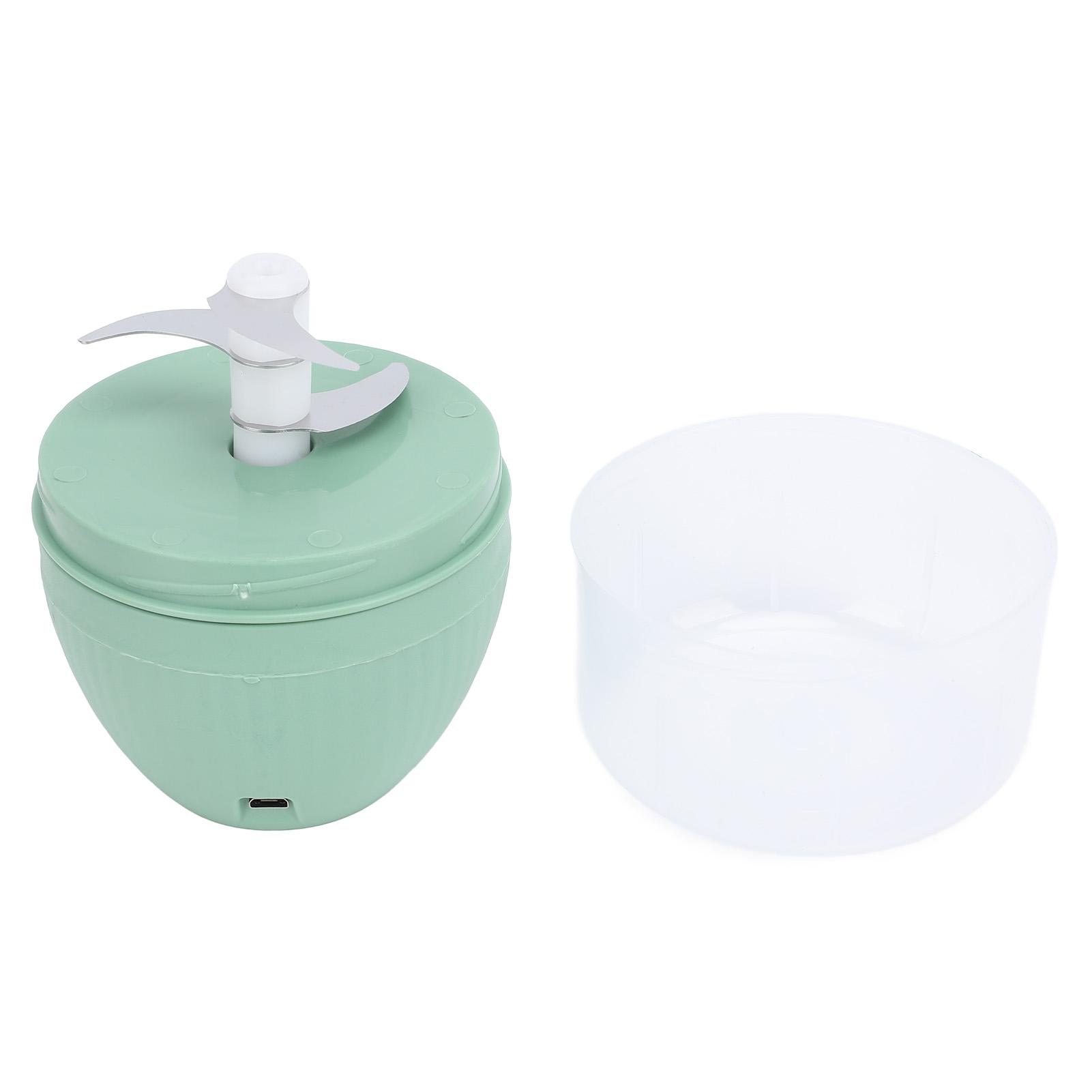 Electric  Garlic Chopper Mincer Stainless Steel Cutter Tips Fast Cutting Electric  Garlic Chopper Portable for Kitchen светло-зеленый