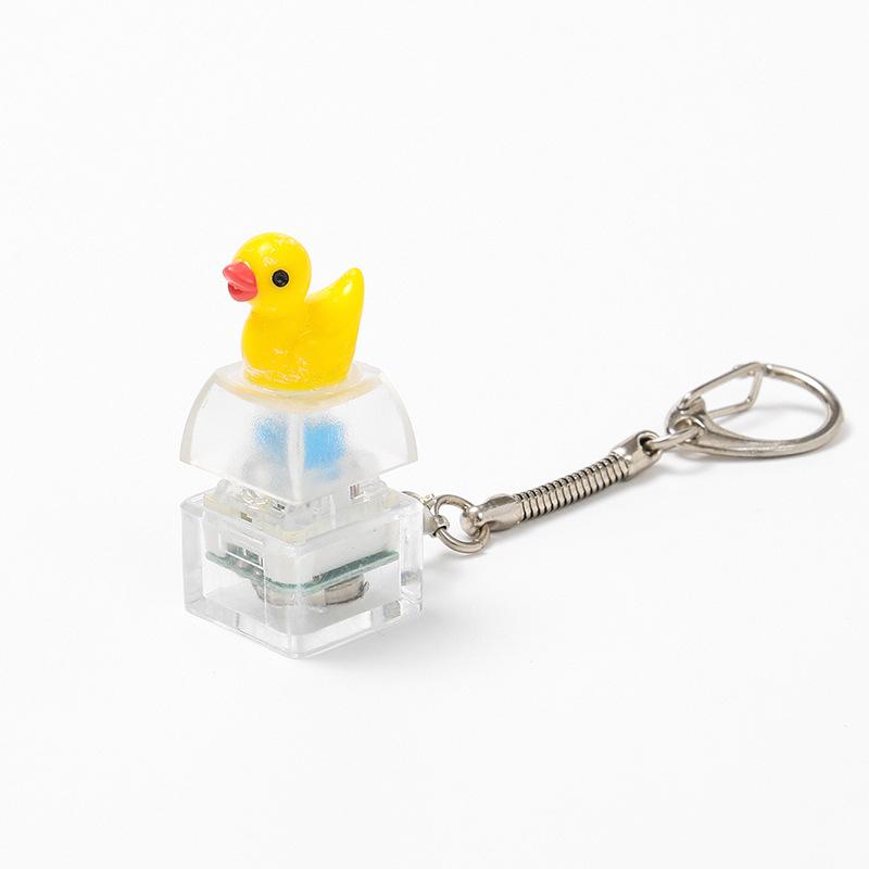 Animal Keyboard Fidget Keychain Finger Button Clicker Decompression Toy With Colorful Lights