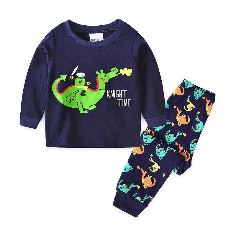 2025 Dinosaur Pattern Kids Homewear Set - Children's Clothing