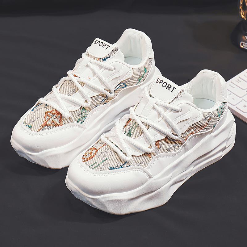 

Весна и осень Новые дышащие кроссовки для бега с толстой подошвой и низким верхом на шнуровке для отдыха Мужская модная обувь для папы 44