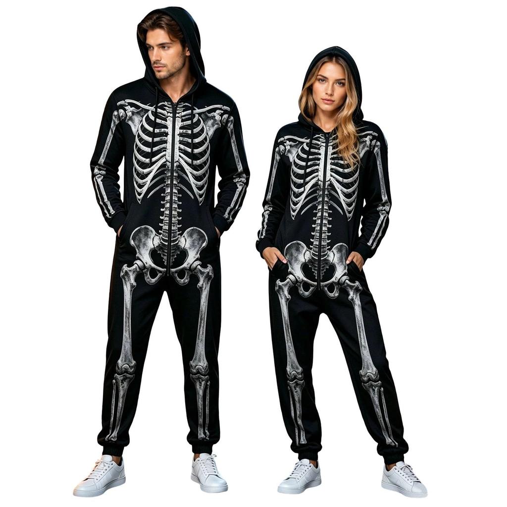 Costum salopetă cu glugă Halloween unisex pentru adulți, bărbați, femei