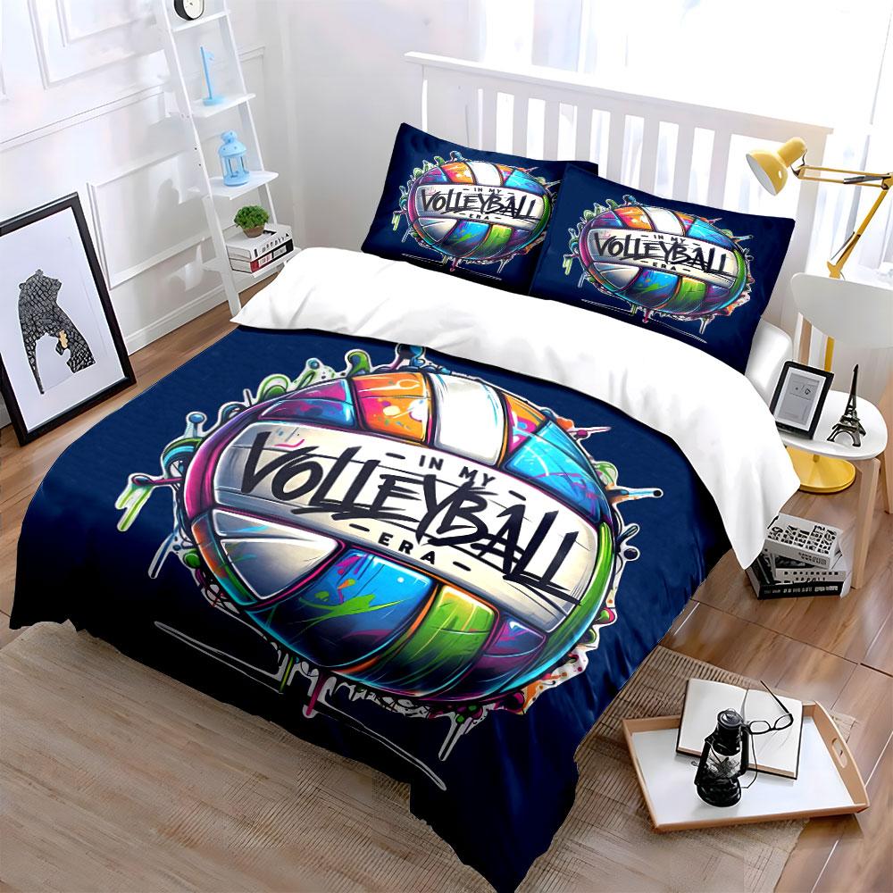 Set da Pallavolo Colorato per Decorazione della Camera da Letto di Bambini e Adulti, Squisito Set Letto Tre Pezzi Regalo