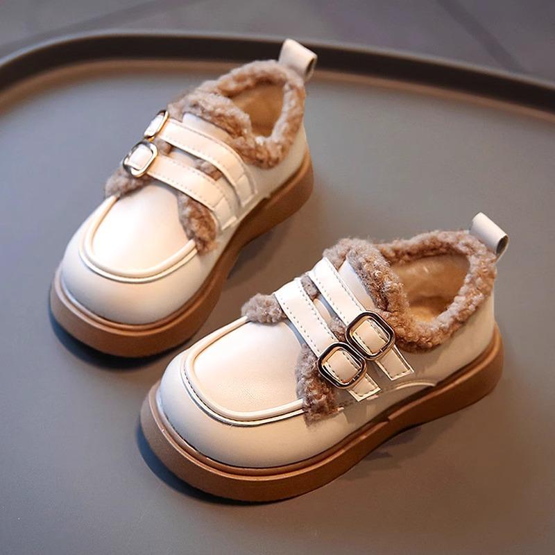 Dětské 2024 Podzimní Značkové Dívčí Protiskluzové Kožené Boty Silné Plyšové Kojenecké Zimní Boty Teplé Trendy S Měkkou Podrážkou Dívčí Tenisky