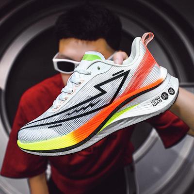 Summer Running Shoes Men's Carbon Plate Shock Absorption Small Size Sports Shoes Breathable Couple Casual Travel Shoes Professional Ultra-light Runn