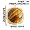 5pcs Real Natural Stone Tiger Eye Charm Sun Eye Oval Boho Pendant Gold Color Stainless Steel Pendants For Jewelry Making Finding