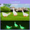 Fluorescent Swan Resin Statue Enchanting Garden Decor Tiny Luminous Yard Art Piece