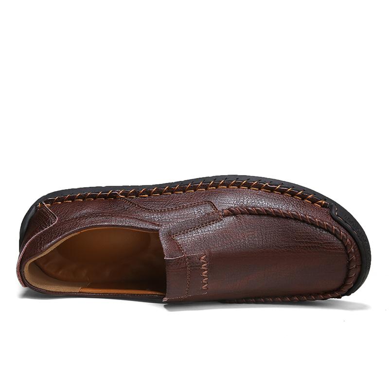 Summer Men's Shoes Men's Comfortable Breathable Walking Flat Men Shoes Large Men's Leather Shoes