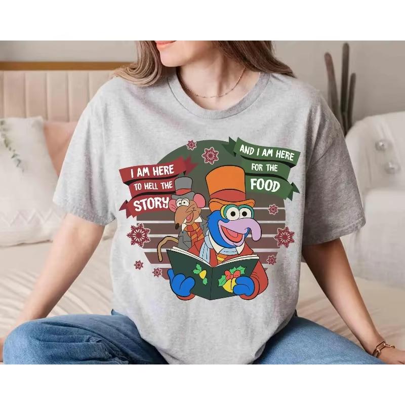 

Vintage Gonzo and Mouse Doll Rizzo Christmas Carol Shirt Four Seasons Unisex Casual Fashion Tshirt S