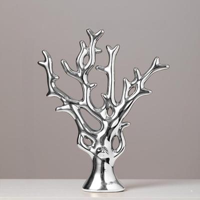İskandinav esintili renk ağacı, 30cm boyut Minimalist İskandinav tarzı renk ağacı, 30cm Masa üstü dekor objesi Basit tasarım (gümüş)