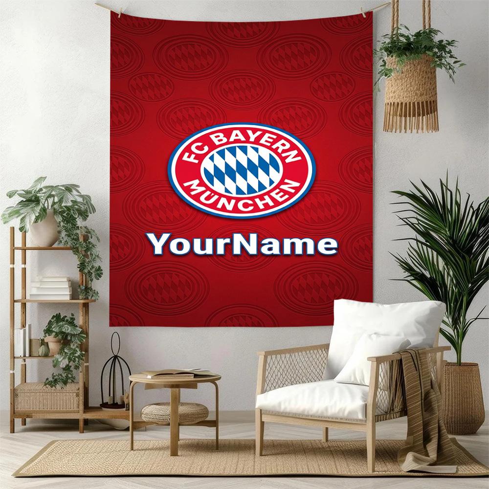 Bayern Munich Custom Your Name Wall Decor Tapestry Art For Pet Memorial Birthdaywedding Party Backdrop Family Gift