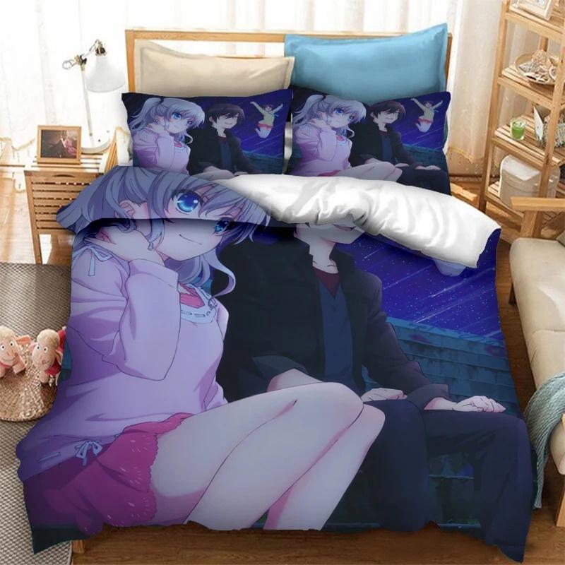 3D Printed Anime Charlotte Tomori Nao Bedding Sets Exquisite Bed Supplies Set Duvet Cover Bed Comforter Set Luxury Birthday Gift