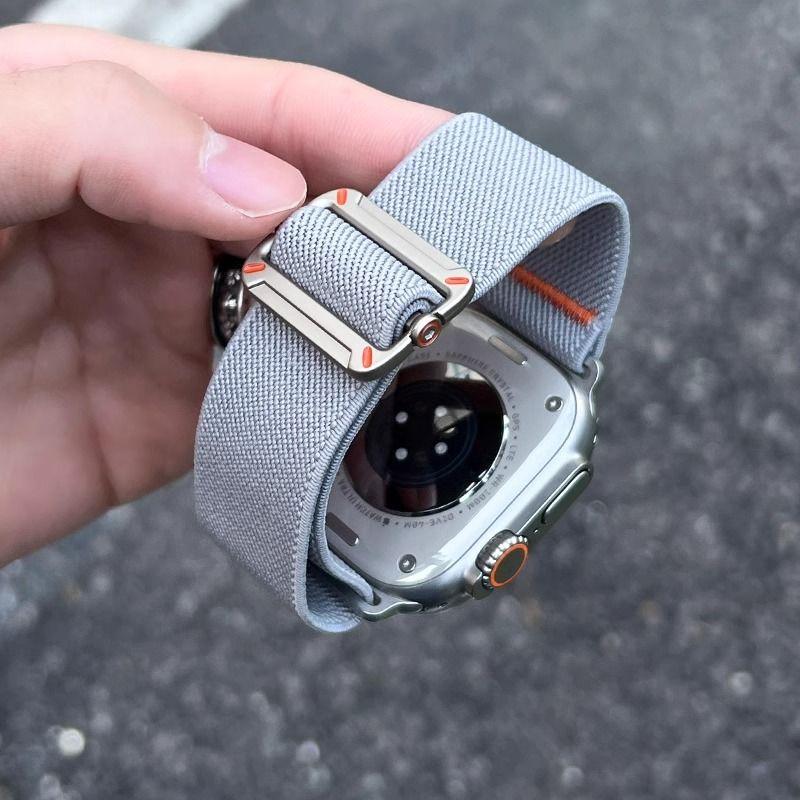 Schiebeschnalle Hill Strap für Apple Watch S10 - Nylon gewebtes, strapazierfähiges Armband für iWatch 10/9/8/7/6/5/4/3/2/1/SE/Ultra/Ultra2 49 mm 46 mm 45 mm 44 mm 42 mm