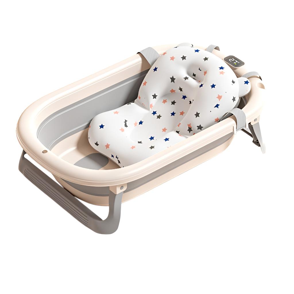 Household intelligent constant temperature large capacity baby folding bathtub children can sit and