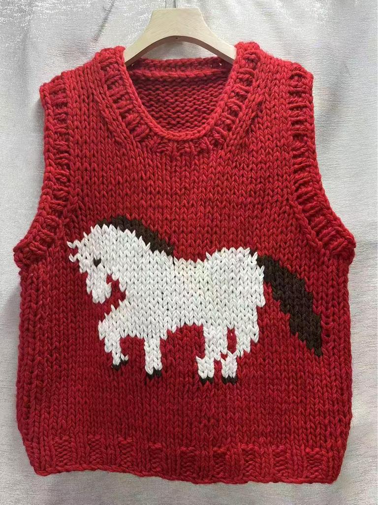 Autumn Sweet Casual Handmade Knit Vest for Women - Japanese and Korean Style