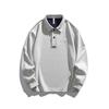2026 Spring Men Loose Cotton Polo Shirt American Men Button Design Hoodies Man Turn-Down Collar Pullover Casual Unisex Uniform