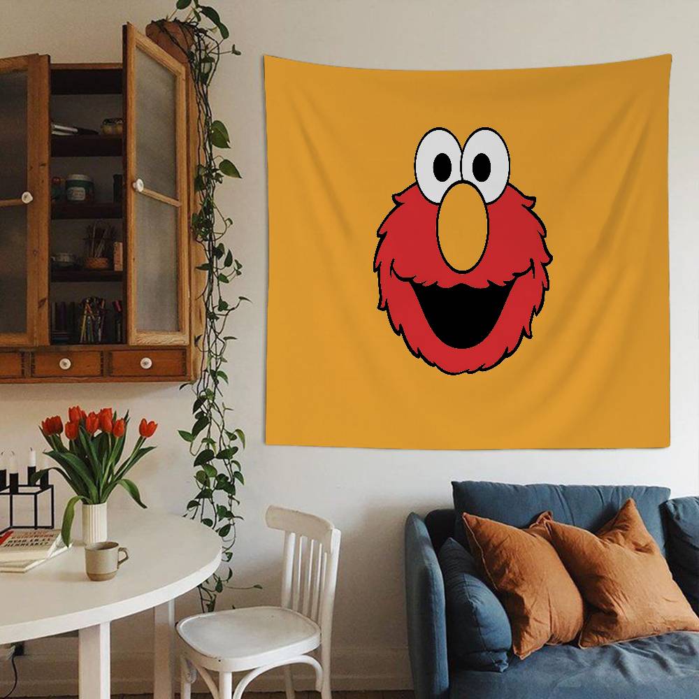 Sesame Street Cartoon Tapestry Art Printing Art Science Fiction Room Home Decor Wall Art Decor