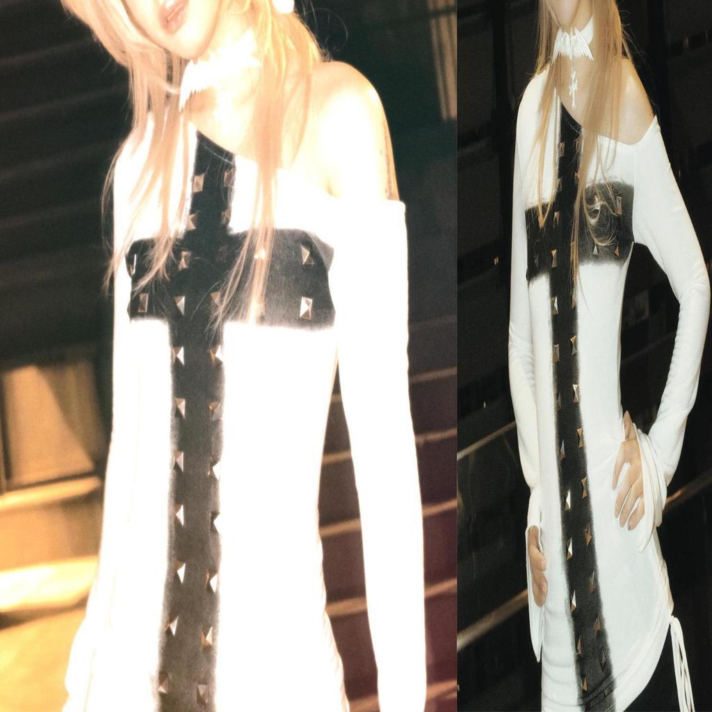 Retro American Off-Shoulder Cross Diagonal Long Sleeve Y2K Slim Fit Top