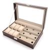Simple Transparent Lid Large Capacity Watch Glasses Box Store 6 Watches and 3 Glasses