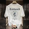 Plus Size Casual American Style Fashion Round Neck Short Sleeve Tee Loose Cotton T Shirt for Men Teddy Bear Pattern Print Casual Couple Shirt