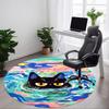 1PC Cat Swimming Office Round Rug, Non Slip, Soft and Durable Office Rug for Interior Decoration, Perfect for Office