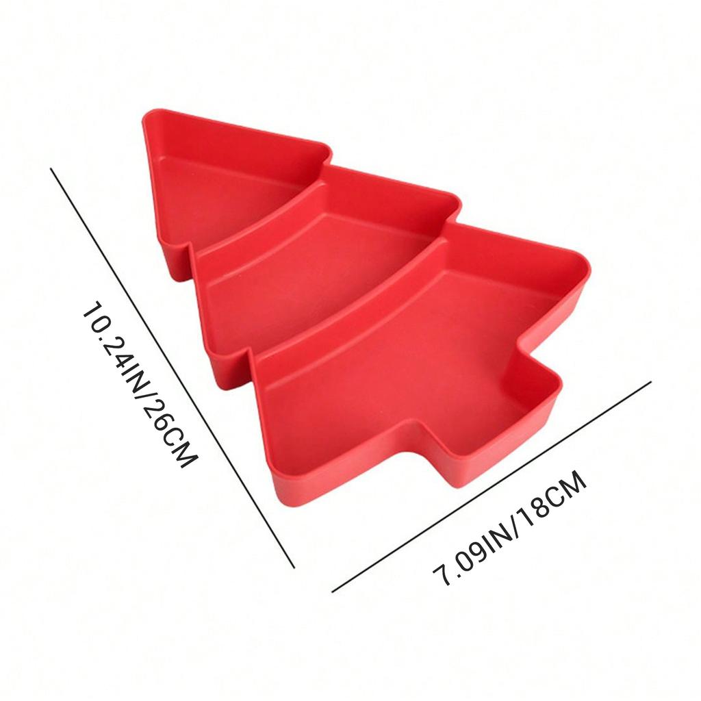 Christmas Tree Snack Tray Serving Tray Holiday Snack Plate for Fruits Desserts Party Kitchen Supplies Tableware Xmas Decor
