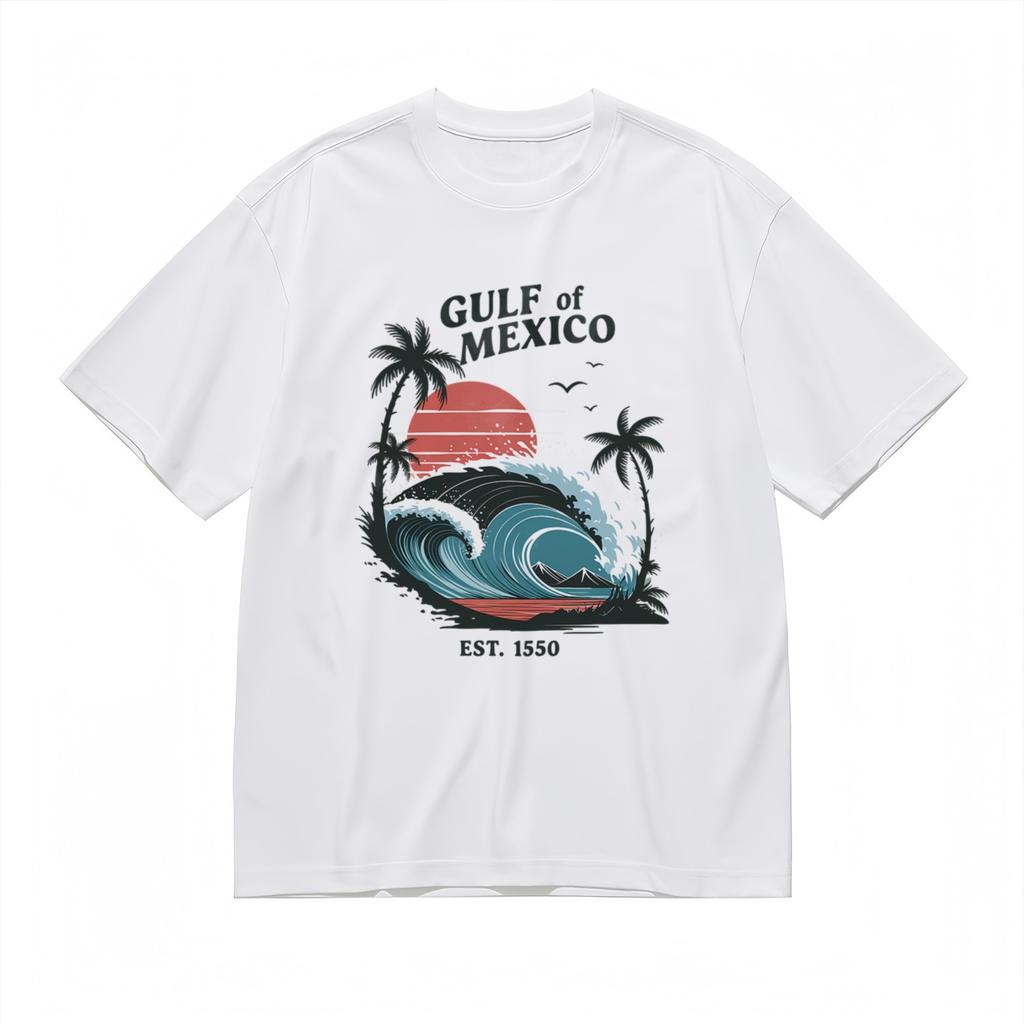Trend Comfy Classic T-Shirt Palm Tree Ocean Graphic Pattern Design Tee