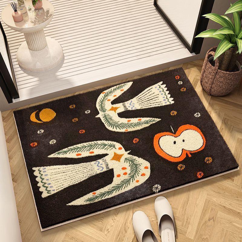 Nordic Art Faux Cashmere Non-Slip Floor Mat - Soft, Absorbent Carpet for Bathroom, Toilet, Bedroom, or Bedside.