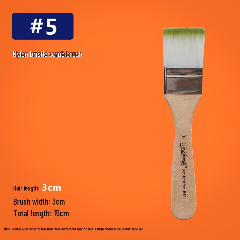 Nylon Bristle Art Brush with Wood Handle for Oil Painting