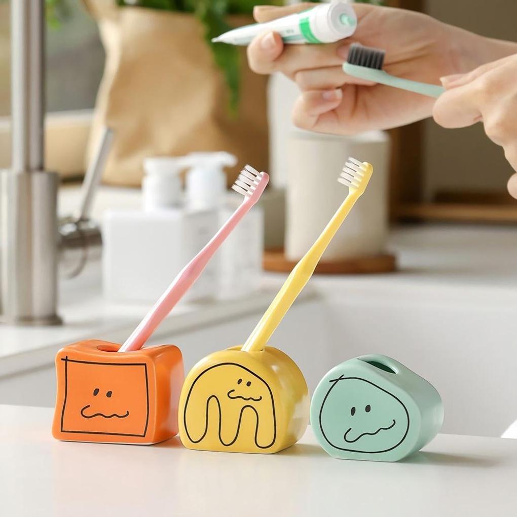 Bathroom Accessories Ceramic Toothbrush Holder Toothbrush Organizer Set single