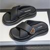 Dicke Sohlenslipper für Damen 2026 Sommer Neu Kreuzriemen Mode Damen Brot-Sandalen Einteilige Slipper Damenschuhe Slipper