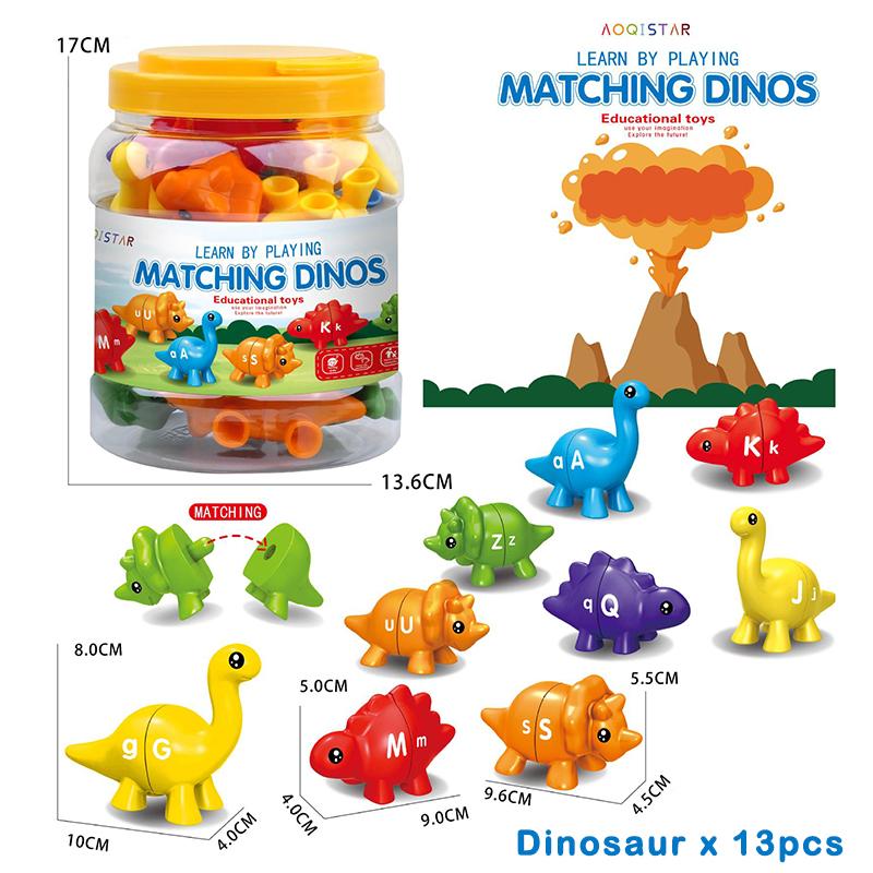 For Kids Montessori Dinosaur Sensory Educational Toy Matching Letter Number Color Shape Sorting Game Parish Early Learning Toys Gift