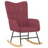 Rocking Chair with Ottoman Fabric Burgundy