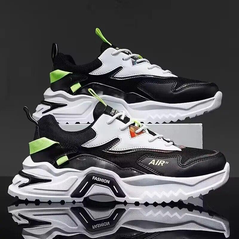 Men's Platform Casual Shoes Fashi Breathable Sneakers Summer Mesh All-match Running Shoe Heightening Shoes Tenis Masculino