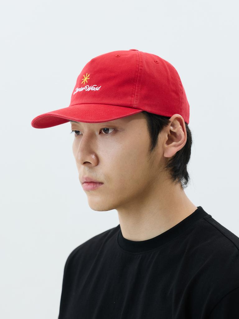 Jeimiweseuteu Tee Logo Symbol Washed Ball Cap (Red)