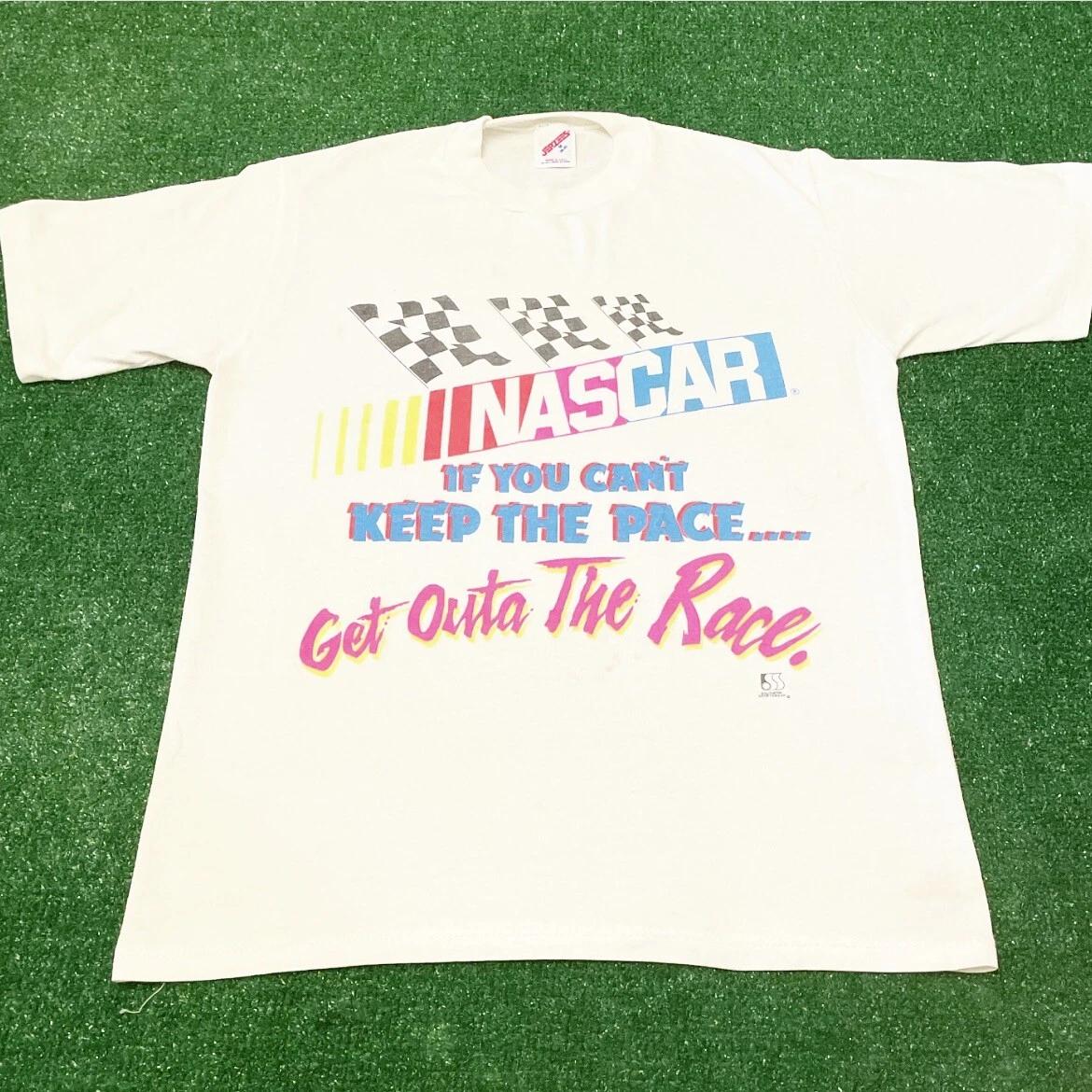VTG 80s 90s Nascar Cant Keep The Pace Get Out The Race Vintage Shirt Mens Size M L