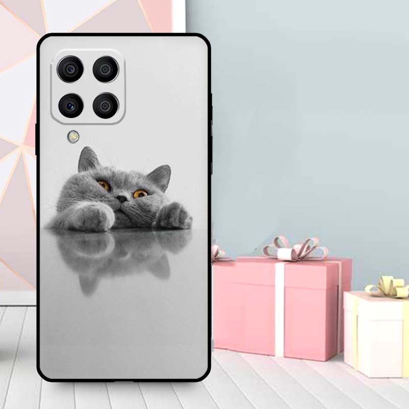 Schöne Graue Britisch Kurzhaar Katze Hülle Für Samsung Galaxy M35 M56 M12 M06 M32 M52 M55 M15 M11 M13 M14 M16 M36 M31 M53 M34 M54