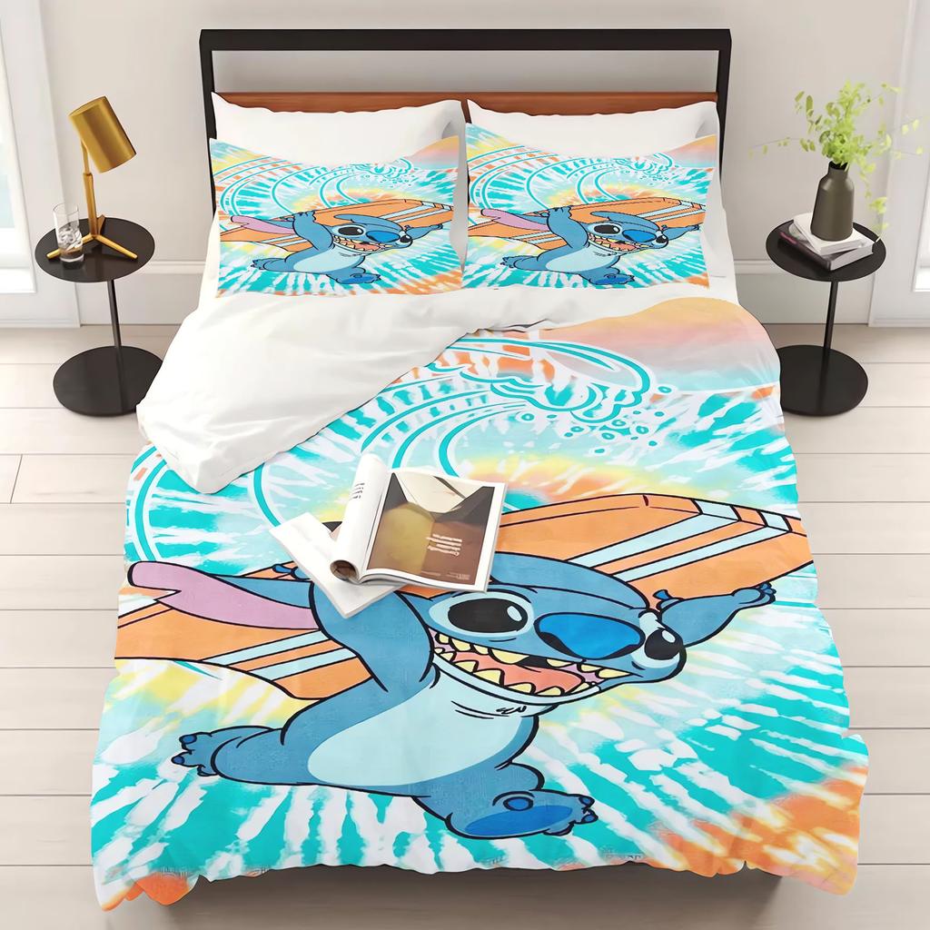 Stitch Duvet Cover Set Comforter Bedding 3D Children'S Bedding Set 3-Piece 1 Quilt Cover King Size