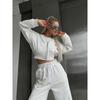 Zipper Hooded Sweatshirt and Pants Set Zipper Hooded Sweatshirt Pants Suit