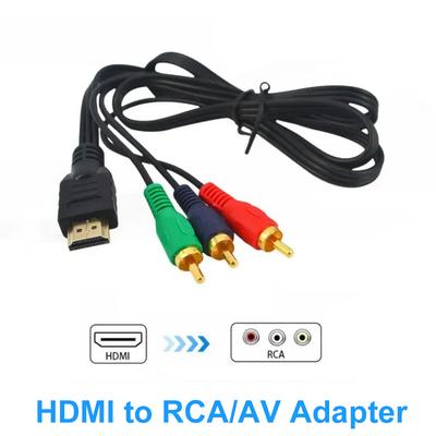 HDMI zu AV Konverter HDMI zu Cinch Adapter 1080P Konvertierungskabel Sender Verbindungsfunktion Videokomponentenkabel 1m/3ft HD-Fernseher