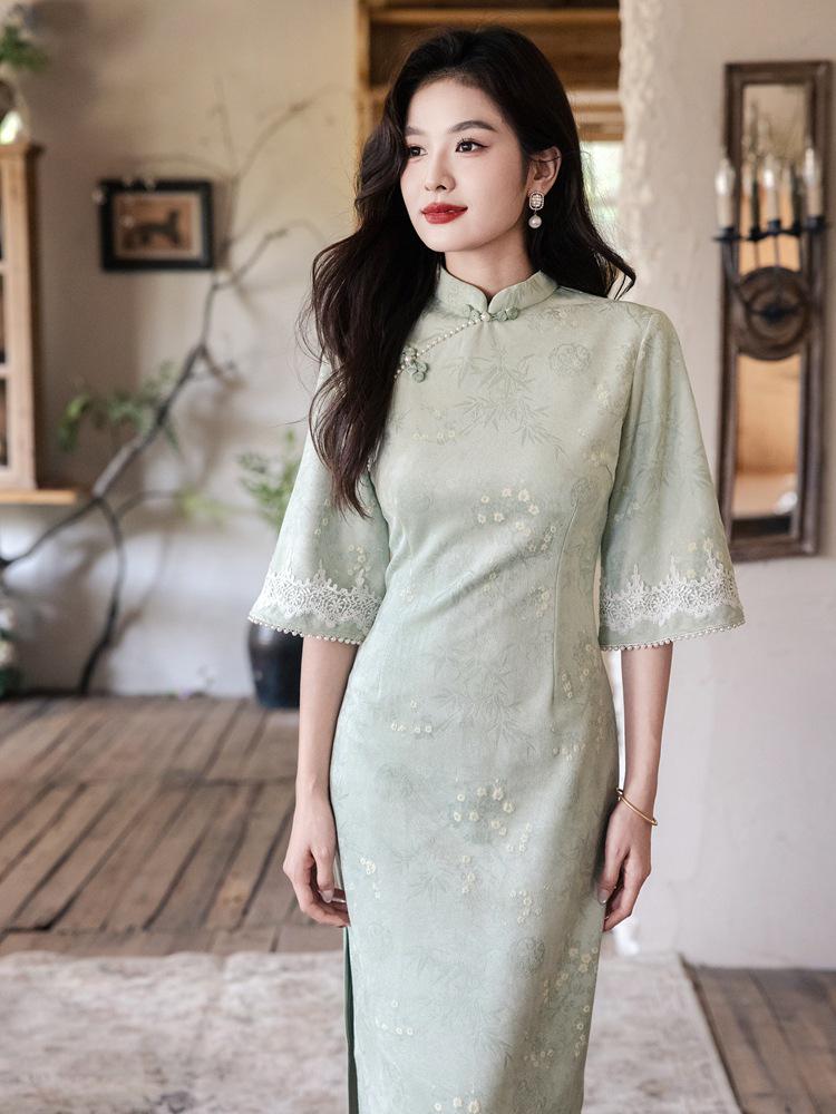 Bei Zhi Yun Pink Suede Large Sleeve Cheongsam - Autumn 2025 Young Style