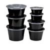 Thickened Disposable Black Takeout Bowls Round Rectangular Microwave Safe Plastic Food Containers