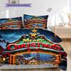 1PC Christmas Theme Pattern Bedding Quilt Set Quilt Cover Pillowcase Home Decoration Birthday Gift (1 * Duvet Cover + 2 * Pillowcase, Without Core)