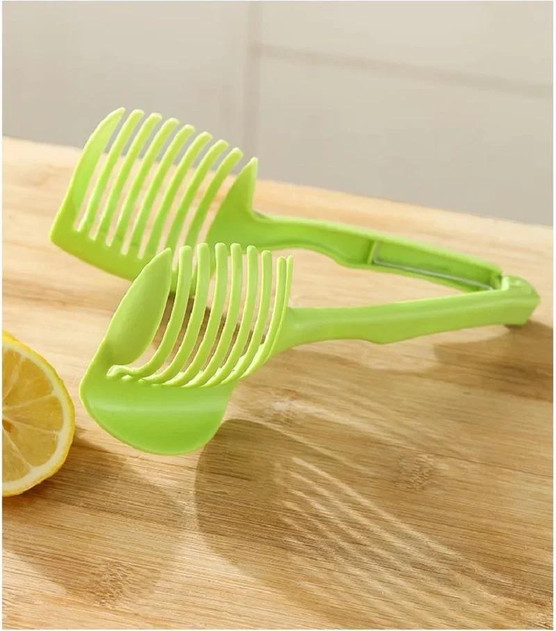 1PC Plastic Kitchen Handheld Potato Slicer Tomato Cutter Tool Lemon Cutting Cooking Kitchen Accessories Kitchenware
