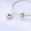 Original Copper Women Bow Charms Bead Zirconium Pink Rosette Pendants Fit Bracelets Diy Jewelry Lover Friend Gift