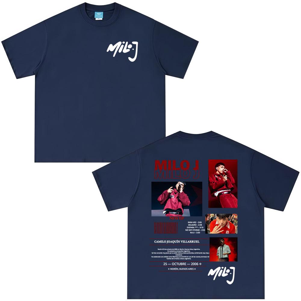 Rapper Milo J Album Tour 2026 Merch T Shirts Casual Cotton Unisexs Women Clothing Fashion Hip Hop Oversized Tshirt Streetwear