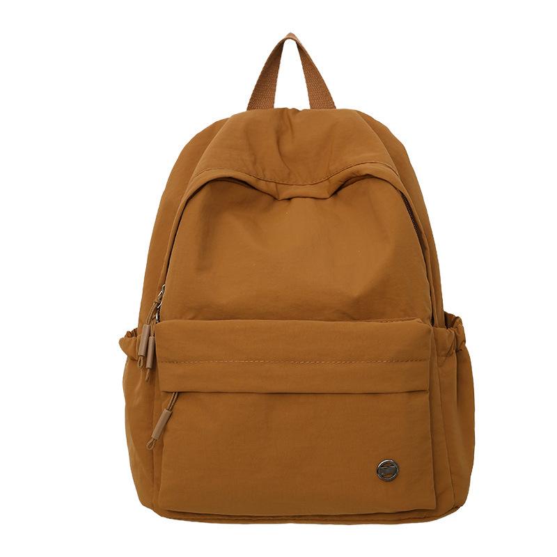 Schoolbag Retro Backpack Lightweight Casual Breast Bag Niche Design Solid Color Versatile Shoulder Bag Commuter Travel Backpack