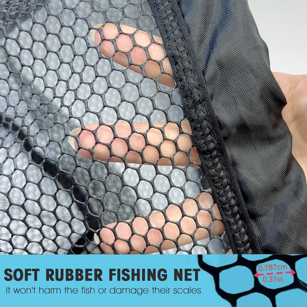 Retractable and foldable fly fishing hand net, easy to carry, high durability, suitable for outdoor fishing, fishing dip net